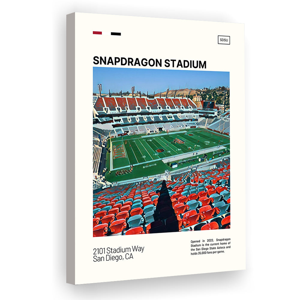 Snapdragon Stadium Print, San Diego State Aztecs Stadium Canvas Art, Fan Gifts, Sport Art, Canvas Print Wall Art