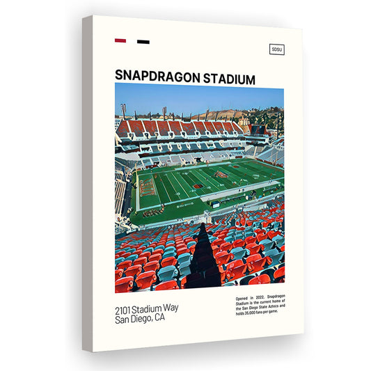 Snapdragon Stadium Print, San Diego State Aztecs Stadium Canvas Art, Fan Gifts, Sport Art, Canvas Print Wall Art