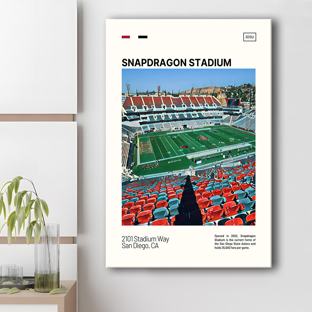 Snapdragon Stadium Print, San Diego State Aztecs Stadium Canvas Art, Fan Gifts, Sport Art, Canvas Print Wall Art