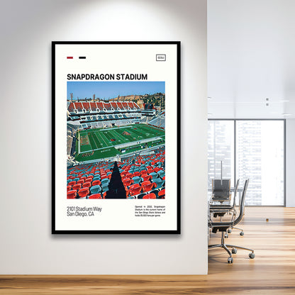 Snapdragon Stadium Print, San Diego State Aztecs Stadium Art, Gifts for him, Sport Art, Framed Art Print Wall Decor
