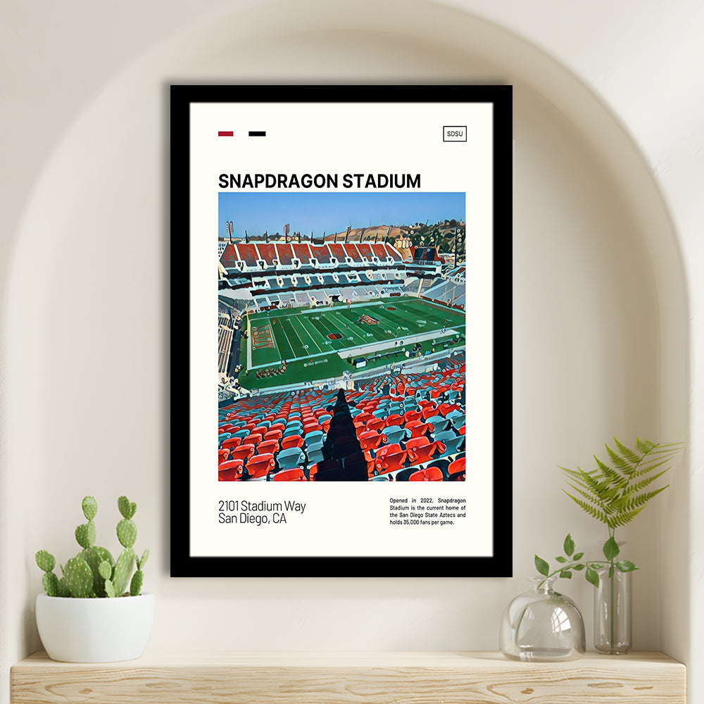 Snapdragon Stadium Print, San Diego State Aztecs Stadium Art, Gifts for him, Sport Art, Framed Art Print Wall Decor