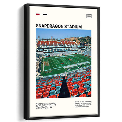Snapdragon Stadium Print, San Diego State Aztecs Stadium Canvas Art, Man Cave Gift, Floating Framed Canvas Print Wall Art