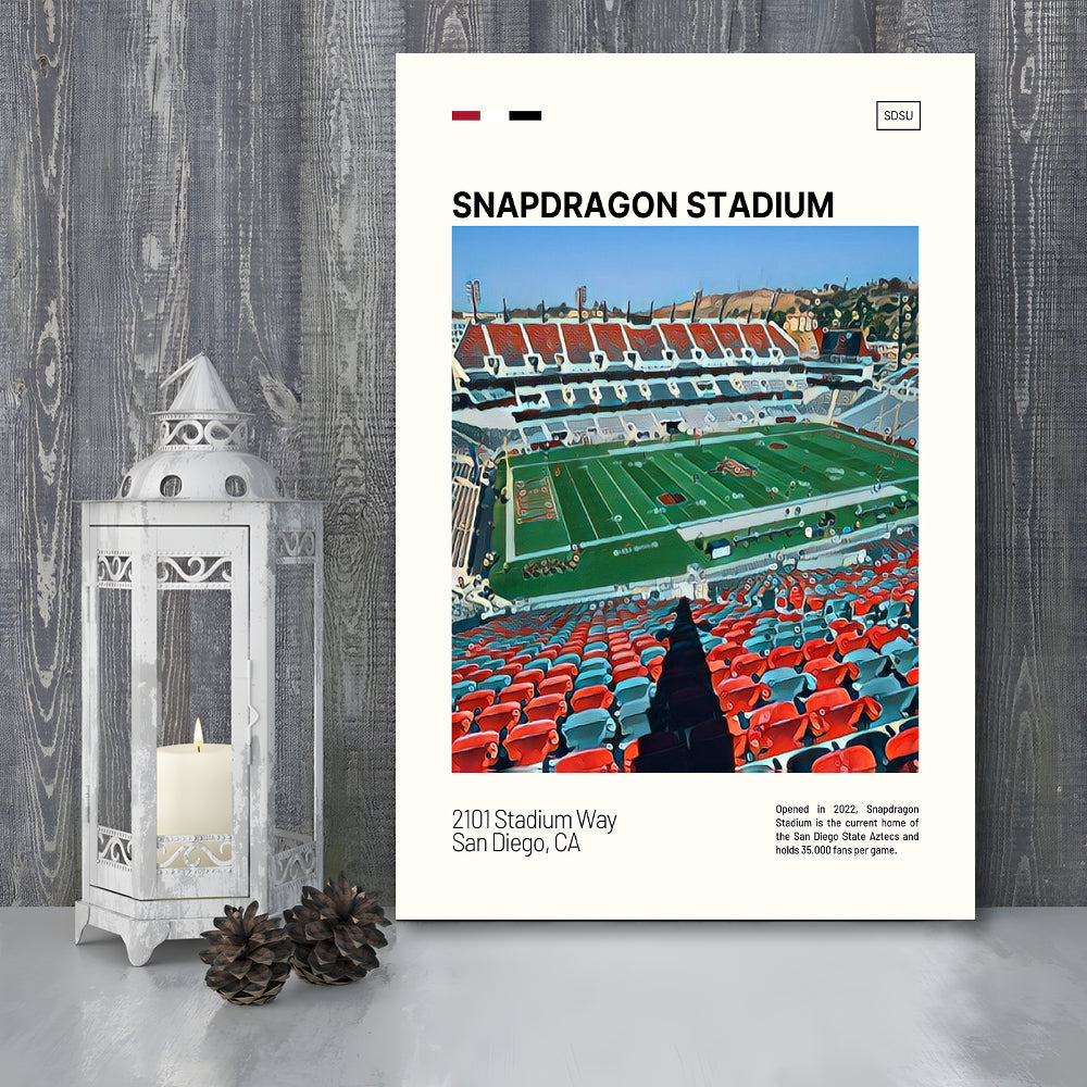 Snapdragon Stadium Print, San Diego State Aztecs Stadium Canvas Art, Fan Gifts, Sport Art, Canvas Print Wall Art