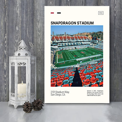 Snapdragon Stadium Print, San Diego State Aztecs Stadium Canvas Art, Fan Gifts, Sport Art, Canvas Print Wall Art