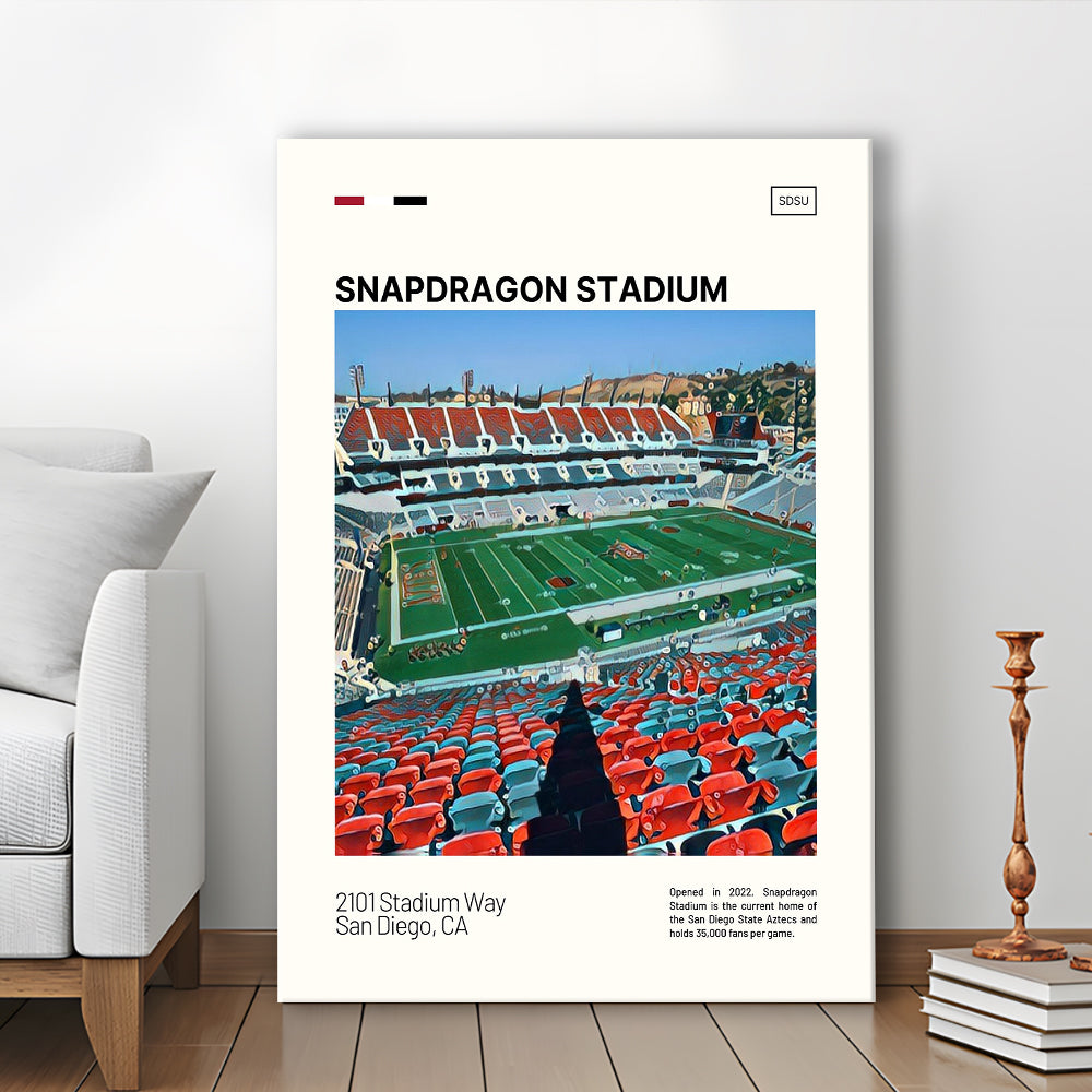 Snapdragon Stadium Print, San Diego State Aztecs Stadium Canvas Art, Fan Gifts, Sport Art, Canvas Print Wall Art