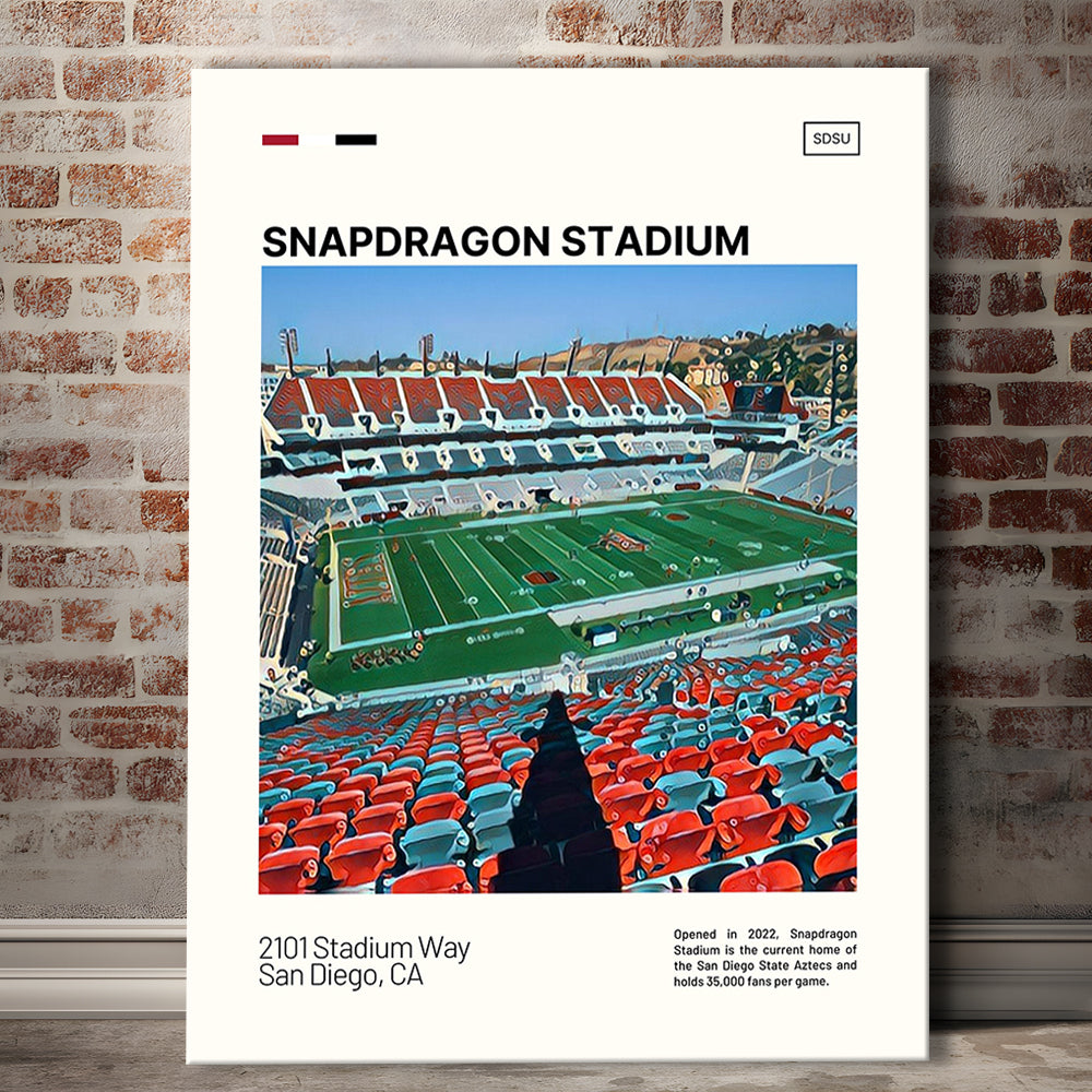 Snapdragon Stadium Print, San Diego State Aztecs Stadium Canvas Art, Fan Gifts, Sport Art, Canvas Print Wall Art
