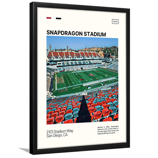 Snapdragon Stadium Print, San Diego State Aztecs Stadium Art, Gifts for him, Sport Art, Framed Art Print Wall Decor
