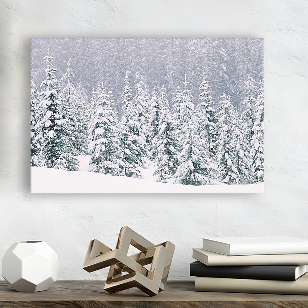 Snow covered pine trees Canvas Wall Art, Cavas Print Wall Art Hom Decor
