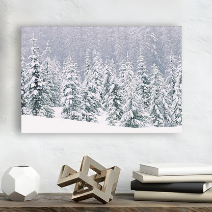 Snow covered pine trees Canvas Wall Art, Cavas Print Wall Art Hom Decor