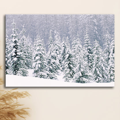 Snow covered pine trees Canvas Wall Art, Cavas Print Wall Art Hom Decor