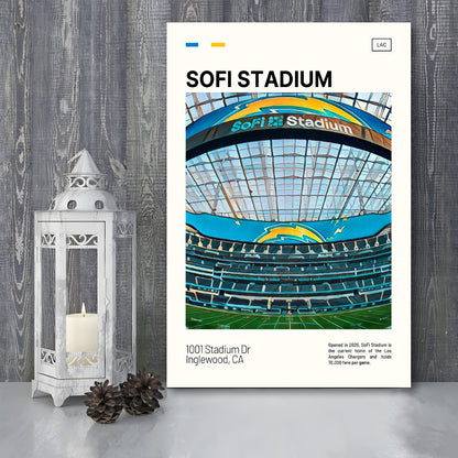 SoFi Stadium Print, Los Angeles Chargers Stadium Canvas Art, Fan Gifts, Sport Art, Canvas Print Wall Art