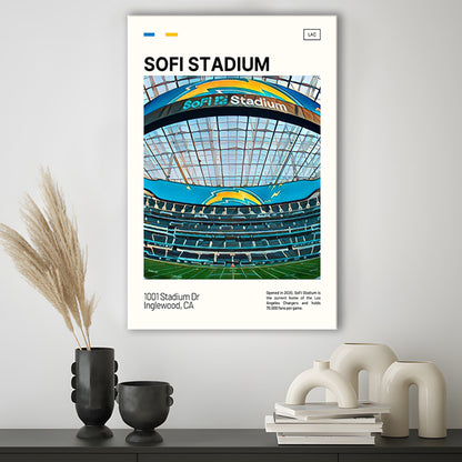 SoFi Stadium Print, Los Angeles Chargers Stadium Canvas Art, Fan Gifts, Sport Art, Canvas Print Wall Art