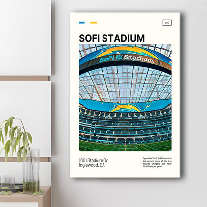 SoFi Stadium Print, Los Angeles Chargers Stadium Canvas Art, Fan Gifts, Sport Art, Canvas Print Wall Art