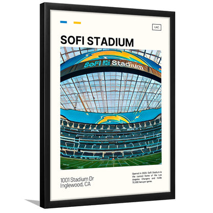 SoFi Stadium Print, Los Angeles Chargers Stadium Art, Gifts for him, Sport Art, Framed Art Print Wall Decor