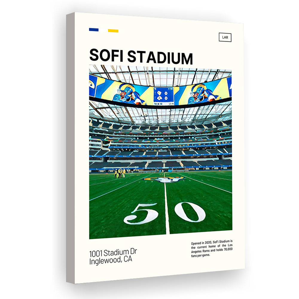 SoFi Stadium Print, Los Angeles Rams Stadium Canvas Art, Fan Gifts, Sport Art, Canvas Print Wall Art