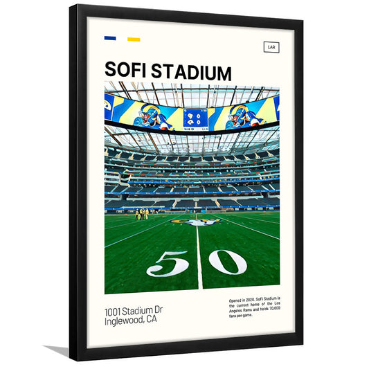 SoFi Stadium Print, Los Angeles Rams Stadium Art, Gifts for him, Sport Art, Framed Art Print Wall Decor