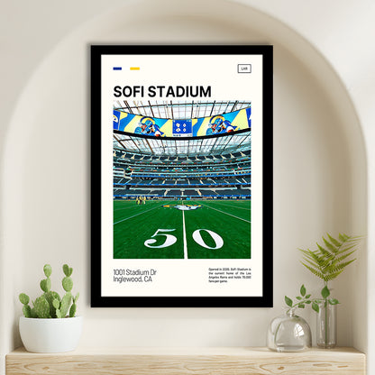 SoFi Stadium Print, Los Angeles Rams Stadium Art, Gifts for him, Sport Art, Framed Art Print Wall Decor
