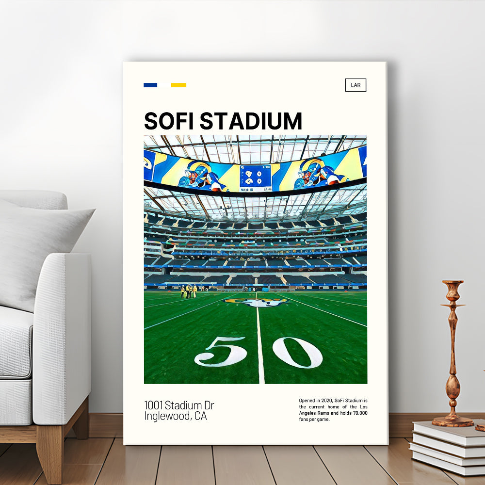 SoFi Stadium Print, Los Angeles Rams Stadium Canvas Art, Fan Gifts, Sport Art, Canvas Print Wall Art