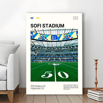 SoFi Stadium Print, Los Angeles Rams Stadium Canvas Art, Fan Gifts, Sport Art, Canvas Print Wall Art