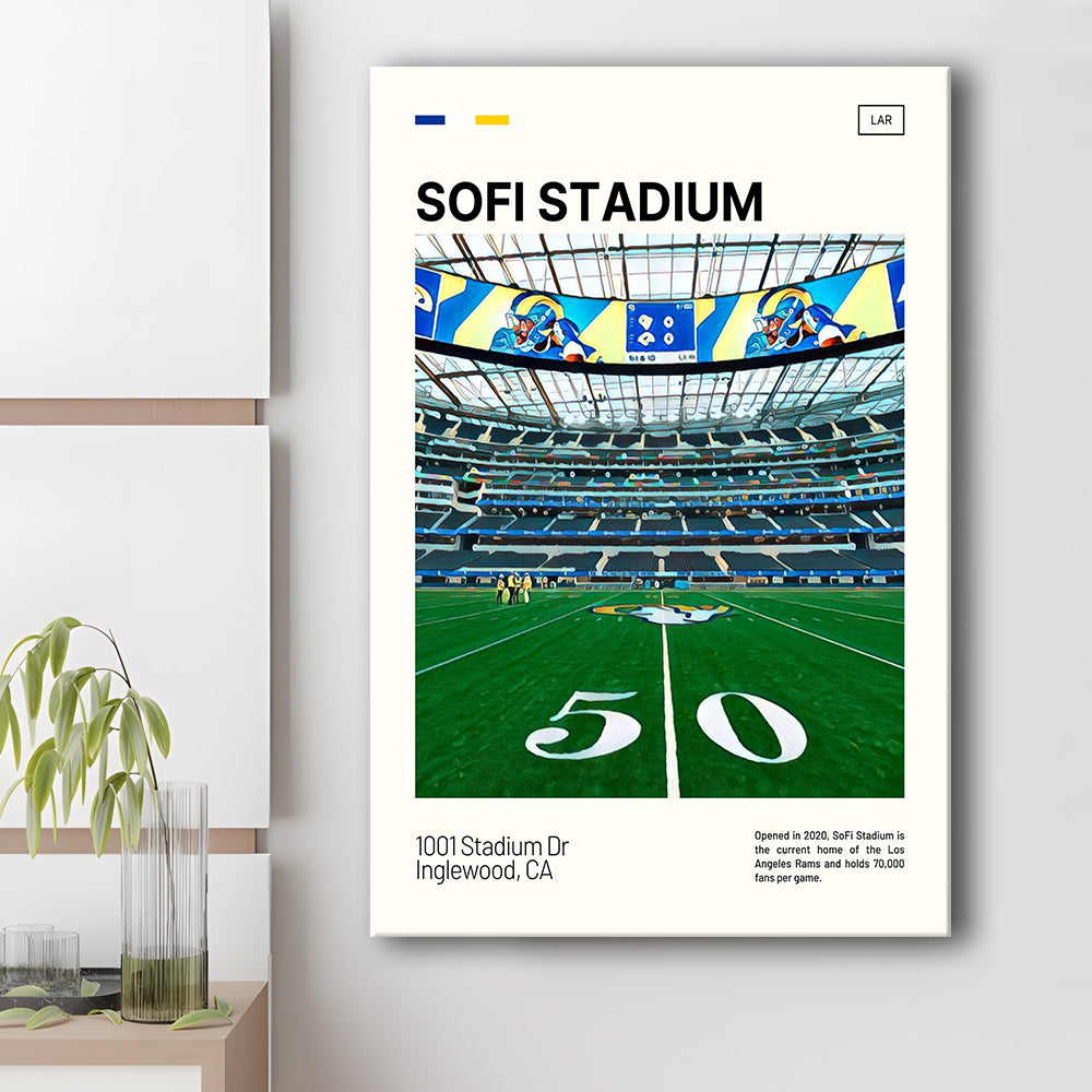 SoFi Stadium Print, Los Angeles Rams Stadium Canvas Art, Fan Gifts, Sport Art, Canvas Print Wall Art
