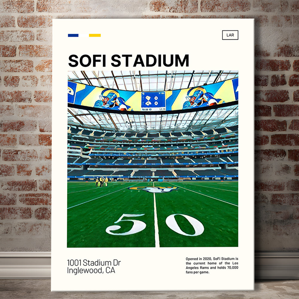 SoFi Stadium Print, Los Angeles Rams Stadium Canvas Art, Fan Gifts, Sport Art, Canvas Print Wall Art