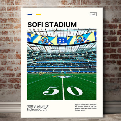 SoFi Stadium Print, Los Angeles Rams Stadium Canvas Art, Fan Gifts, Sport Art, Canvas Print Wall Art
