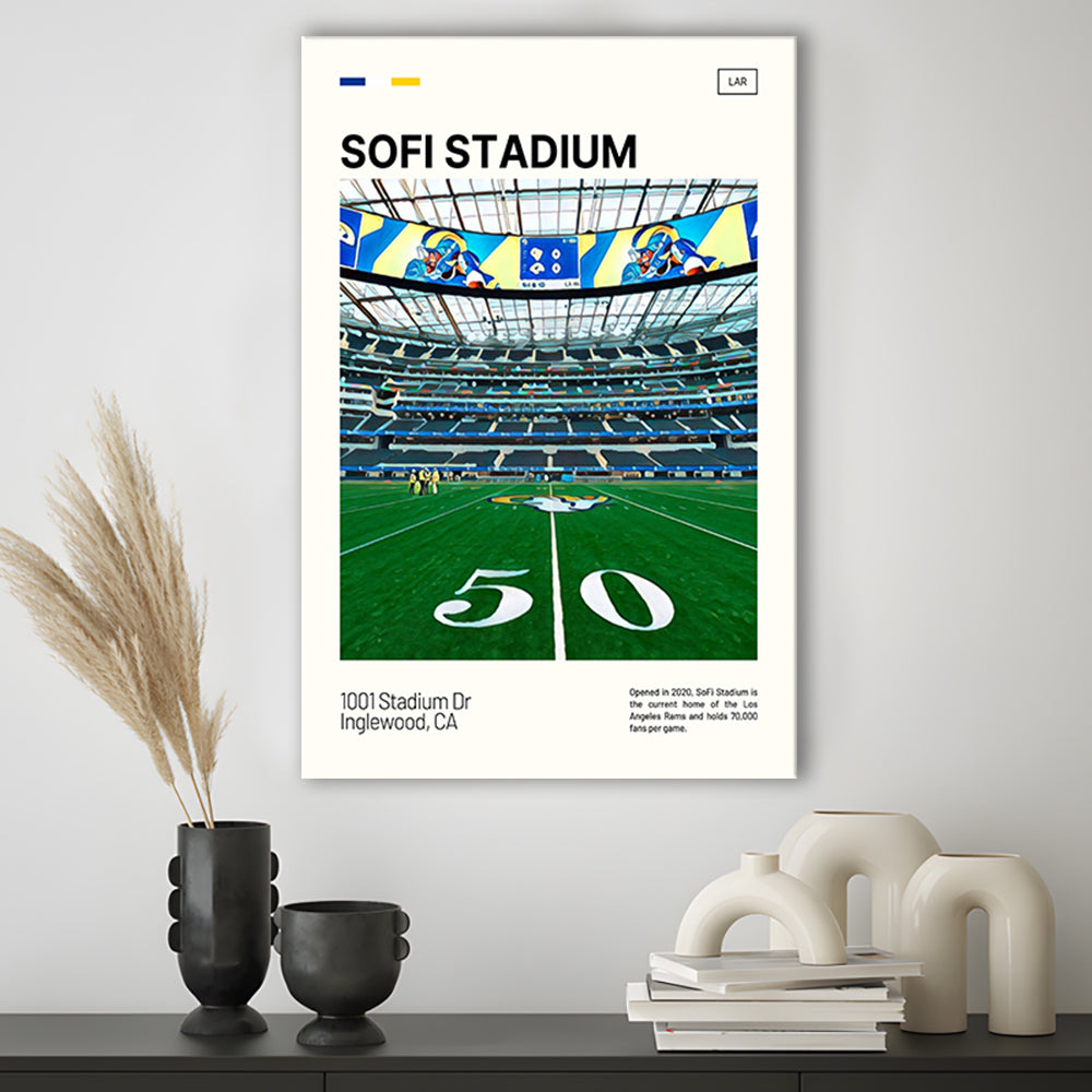 SoFi Stadium Print, Los Angeles Rams Stadium Canvas Art, Fan Gifts, Sport Art, Canvas Print Wall Art