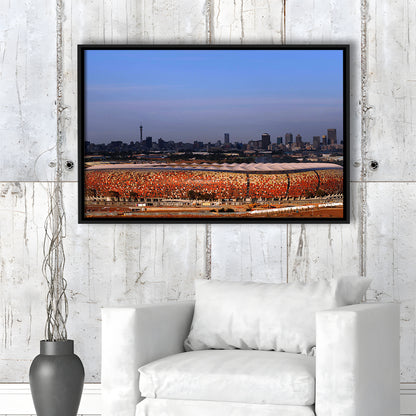 Soccer City South Africa, Stadium Canvas, Sport Art, Fan Gifts, Framed Canvas Print Wall Art, Floating Frame