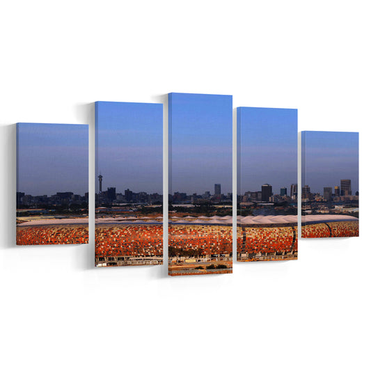 Soccer City South Africa, Stadium Canvas, Sport Art, Fan Gifts, 5 Panel, Large Canvas, Canvas Print Wall Art