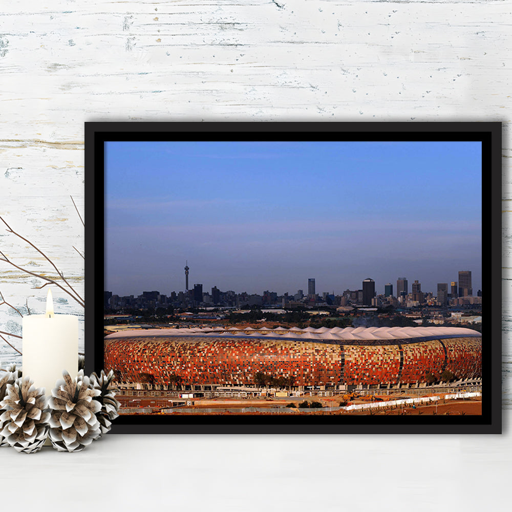 Soccer City South Africa, Stadium Canvas, Sport Art, Fan Gifts, Framed Canvas Print Wall Art, Floating Frame
