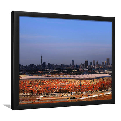 Soccer City South Africa, Stadium Canvas, Sport Art, Fan Gifts, Framed Art Print Wall Decor, Picture Framed