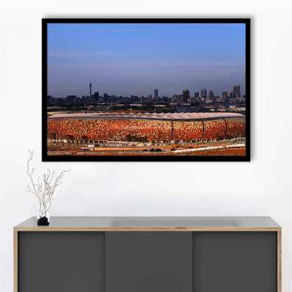 Soccer City South Africa, Stadium Canvas, Sport Art, Fan Gifts, Framed Art Print Wall Decor, Picture Framed
