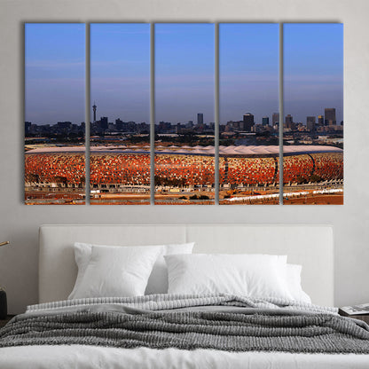 Soccer City South Africa, Stadium Canvas, Sport Art, Fan Gifts, 5 Panel B, Extra Large Canvas, Canvas Print Wall Art