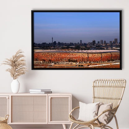 Soccer City South Africa, Stadium Canvas, Sport Art, Fan Gifts, Framed Canvas Print Wall Art, Floating Frame
