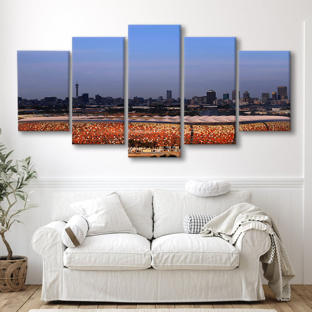 Soccer City South Africa, Stadium Canvas, Sport Art, Fan Gifts, 5 Panel, Large Canvas, Canvas Print Wall Art