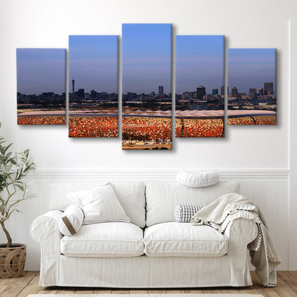 Soccer City South Africa, Stadium Canvas, Sport Art, Fan Gifts, 5 Panel, Large Canvas, Canvas Print Wall Art