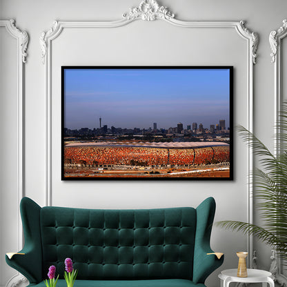 Soccer City South Africa, Stadium Canvas, Sport Art, Fan Gifts, Framed Art Print Wall Decor, Picture Framed