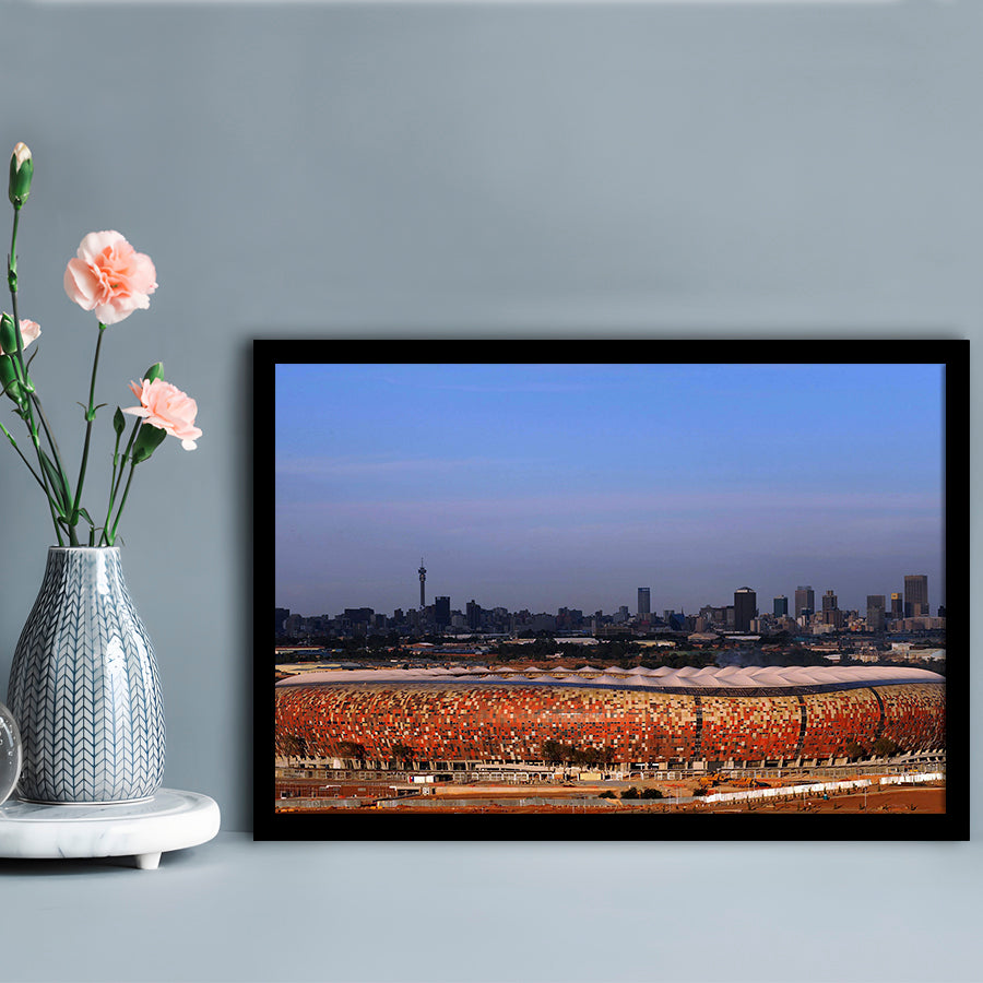 Soccer City South Africa, Stadium Canvas, Sport Art, Fan Gifts, Framed Art Print Wall Decor, Picture Framed