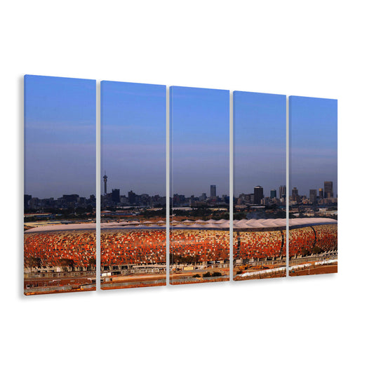 Soccer City South Africa, Stadium Canvas, Sport Art, Fan Gifts, 5 Panel B, Extra Large Canvas, Canvas Print Wall Art