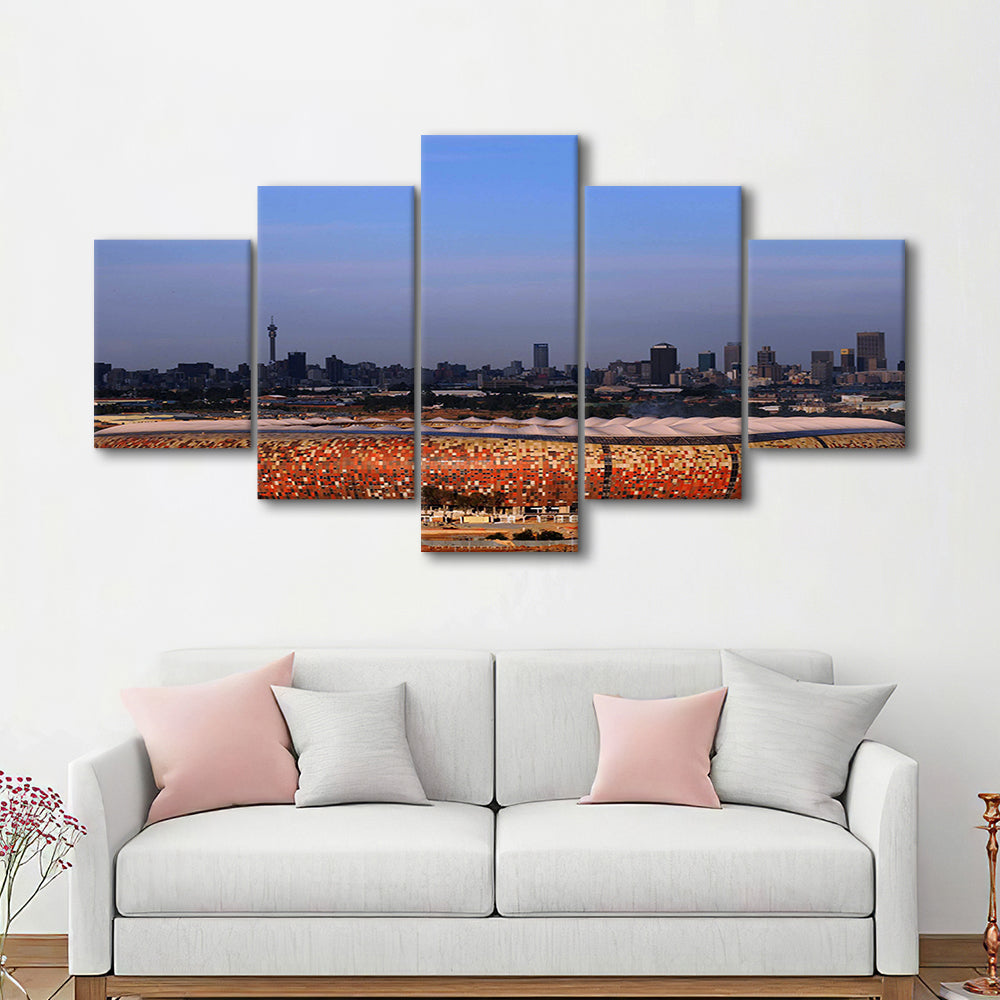 Soccer City South Africa, Stadium Canvas, Sport Art, Fan Gifts, 5 Panel, Large Canvas, Canvas Print Wall Art
