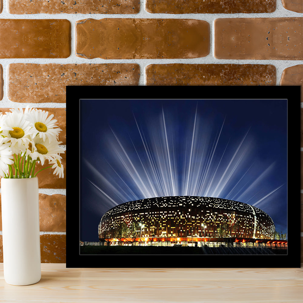 Soccer City South Africa, Stadium Canvas, Sport Art, Gift for him, Framed Art Print Wall Decor, Picture Framed