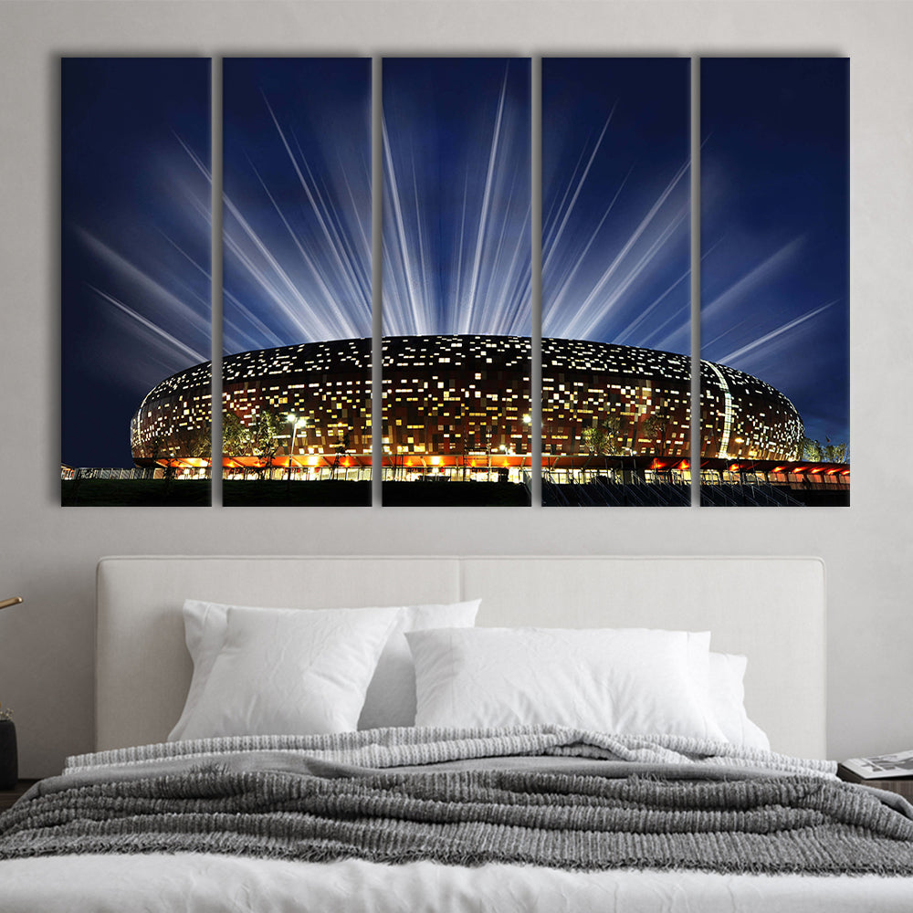Soccer City South Africa, Stadium Canvas, Sport Art, 5 Panel B, Extra Large Canvas, Canvas Print Wall Art