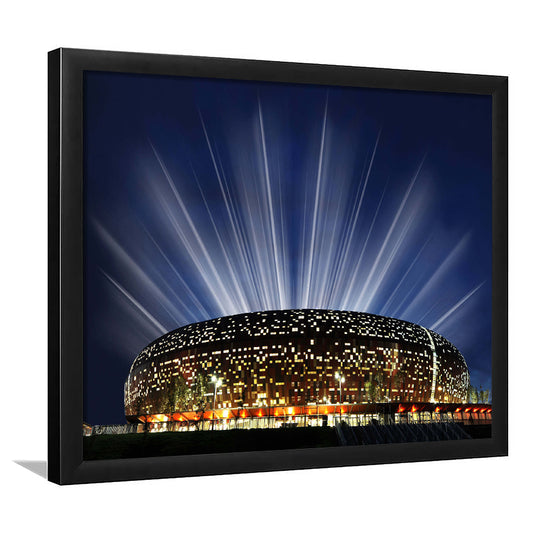 Soccer City South Africa, Stadium Canvas, Sport Art, Gift for him, Framed Art Print Wall Decor, Picture Framed