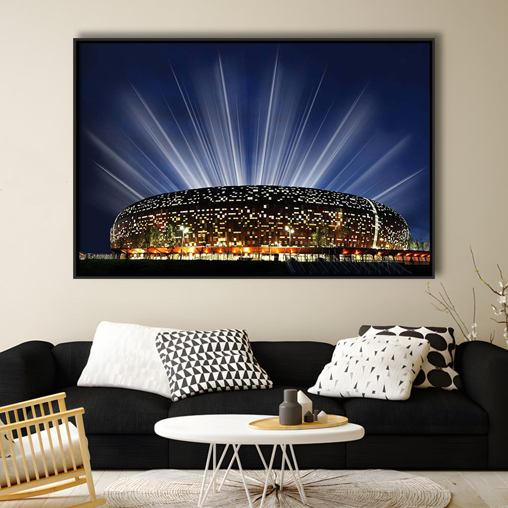 Soccer City South Africa, Stadium Canvas, Sport Art, Framed Canvas Print Wall Art, Floating Frame