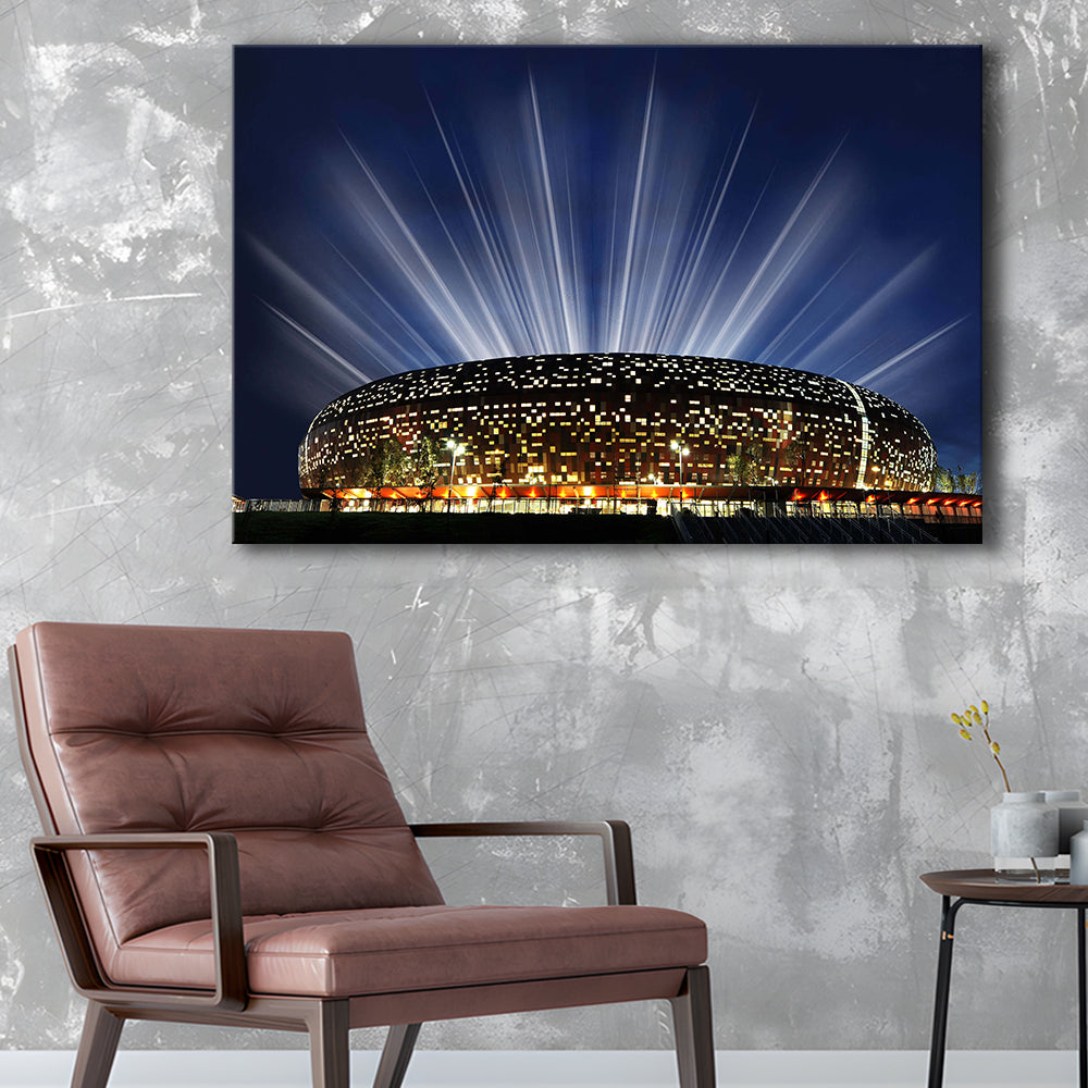 Soccer City South Africa, Stadium Canvas, Sport Art, Gift for him, Man Cave Decor, Art Print, Canvas Print Wall Art