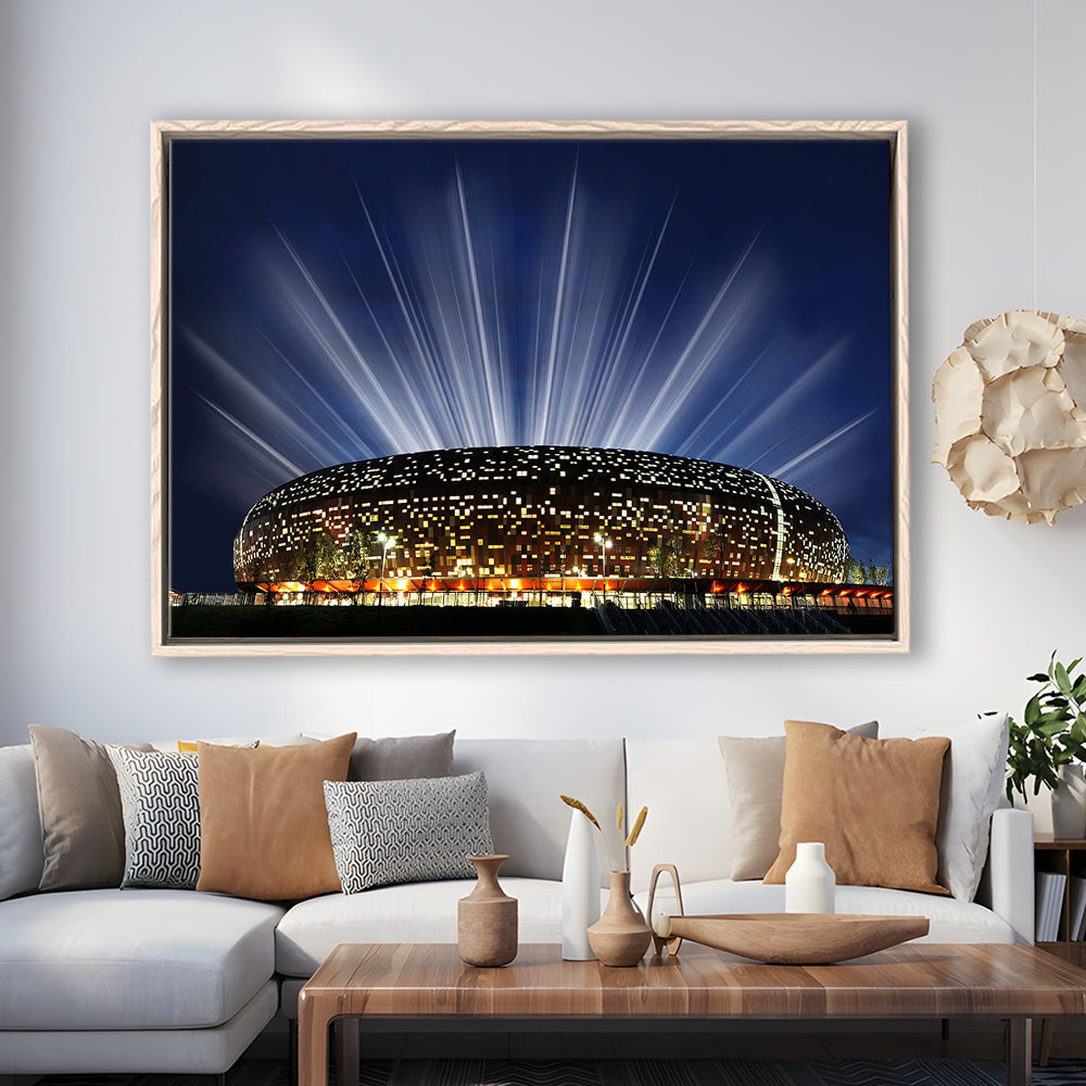 Soccer City South Africa, Stadium Canvas, Sport Art, Framed Canvas Print Wall Art, Floating Frame