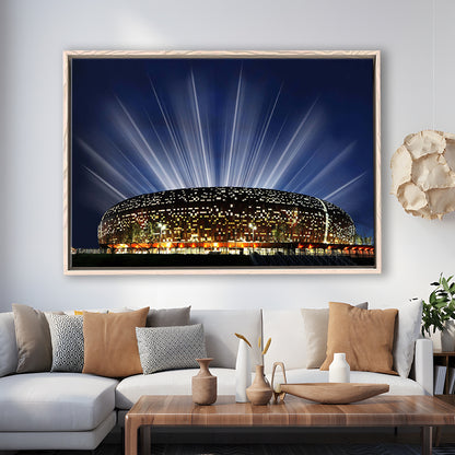 Soccer City South Africa, Stadium Canvas, Sport Art, Framed Canvas Print Wall Art, Floating Frame