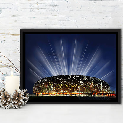 Soccer City South Africa, Stadium Canvas, Sport Art, Framed Canvas Print Wall Art, Floating Frame