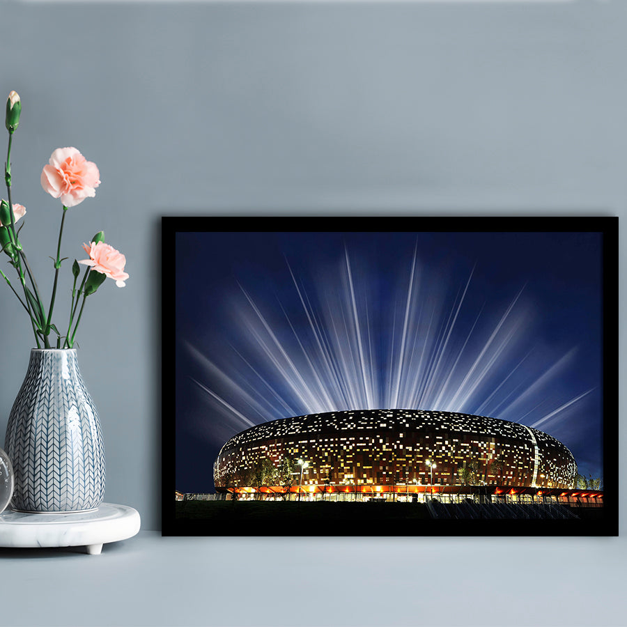 Soccer City South Africa, Stadium Canvas, Sport Art, Gift for him, Framed Art Print Wall Decor, Picture Framed