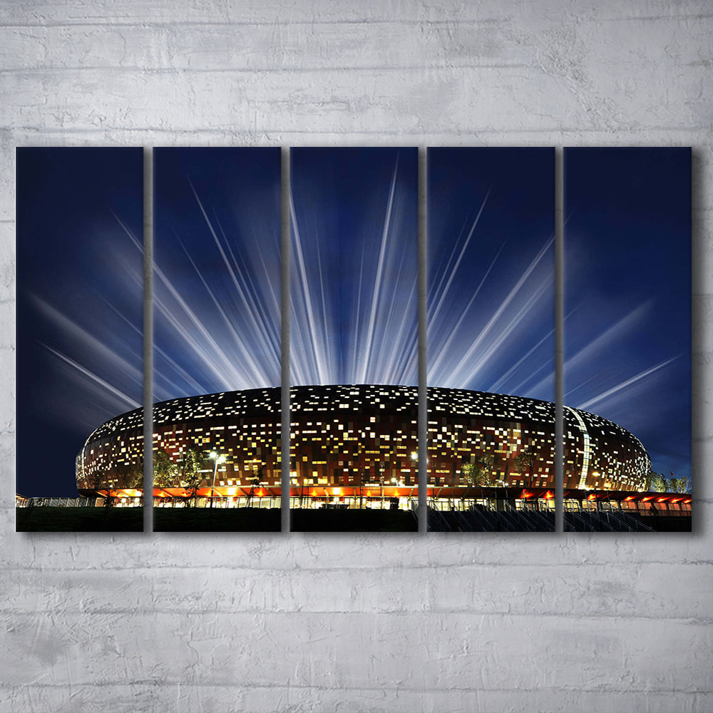 Soccer City South Africa, Stadium Canvas, Sport Art, 5 Panel B, Extra Large Canvas, Canvas Print Wall Art